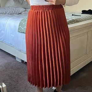 Burnt Orange Midi Skirt